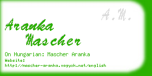 aranka mascher business card